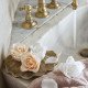 Caixa de 12 rosas em folhas de sabão rosa e brancas - Perfume Rosa