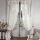 Cortina Boudoir bege e cru