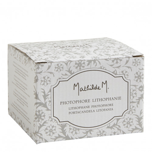 Majestic Flowers lithophane candle holder in porcelain biscuit