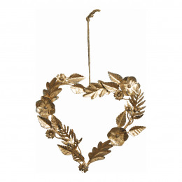 Golden metal heart-shaped wreath - Small model
