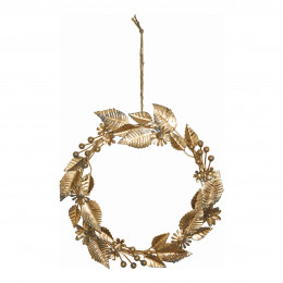 Golden metal round wreath - Medium model