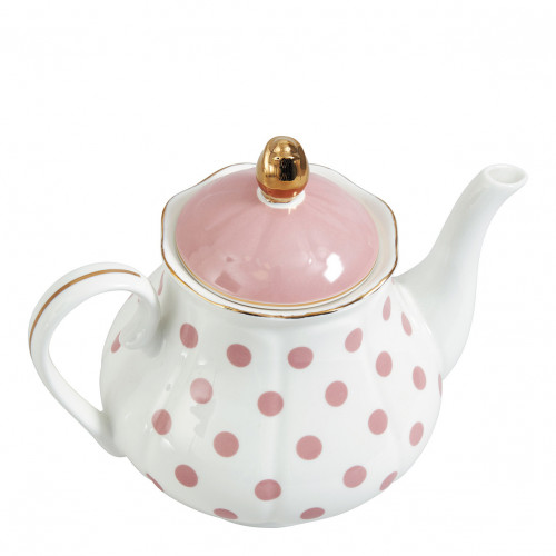 Madame de Récamier Teapot - Pink Polka Dots