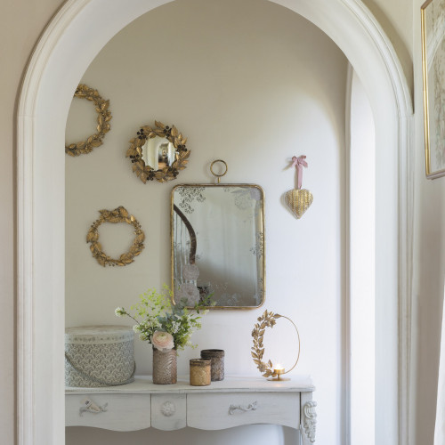 Corona redonda de metal dorado - Modelo grande