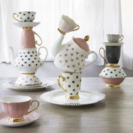 Mug Madame de Récamier - Grey polka dot