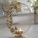 Porta-velas em Metal Oval dourado