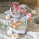 Heart Box Bouquet Soap Flower Garden in Nude and White - Rose Fragrance