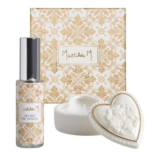 Coffret bougie et parfum d'ambiance Murmures de Papier - Secret de Santal