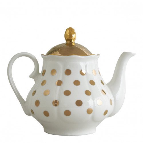 Madame de Récamier Teapot - Golden Polka Dots