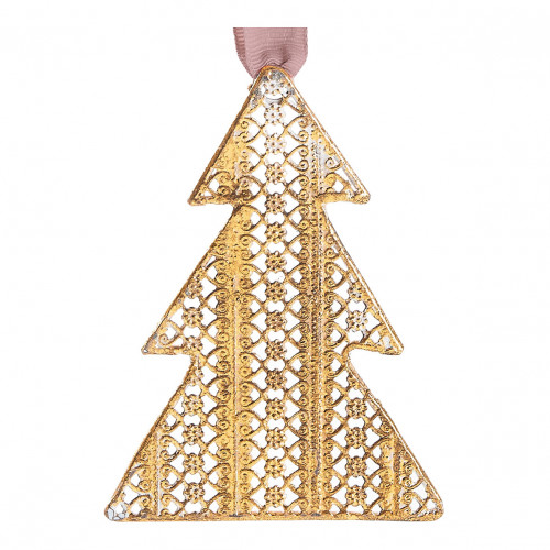 Golden metal Christmas tree ornament