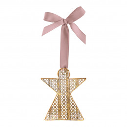 Ángel de metal dorado para colgar