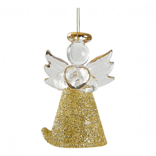 Set of 3 small glittery golden glass angels Set of 3 small glittery golden glass angels