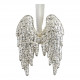Conjunto de 3 enfeites prateados com brilhantes