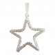 Set of 3 silver glittered decorations