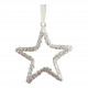 Set of 3 silvered glitter decorations
