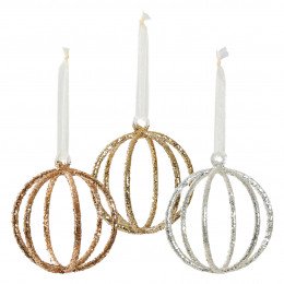 Set of 3 glittery spheres