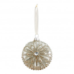 Déco Fleur de Noël en verre mercurisé - Petit modèle