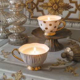 Set de 2 bougies parfumées Madame de Récamier dorées - Fleur de Coton
