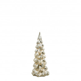 Árvore de Natal luminosa em vidro mercurizado dourado - Modelo pequeno