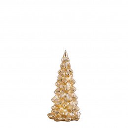 Sapin lumineux en verre mercurisé doré - Petit modèle
