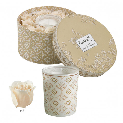 Coffret bougie et roses de savon parfumées Escale à Sintra - Fleur de Mandarine