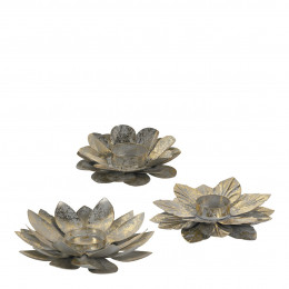 Set de 3 bougeoirs Fleurs