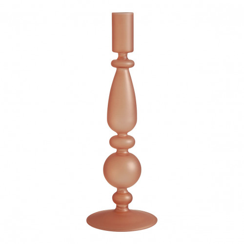 Set of 3 frosted pink candle holders