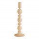 Set de 3 bougeoirs beige givré