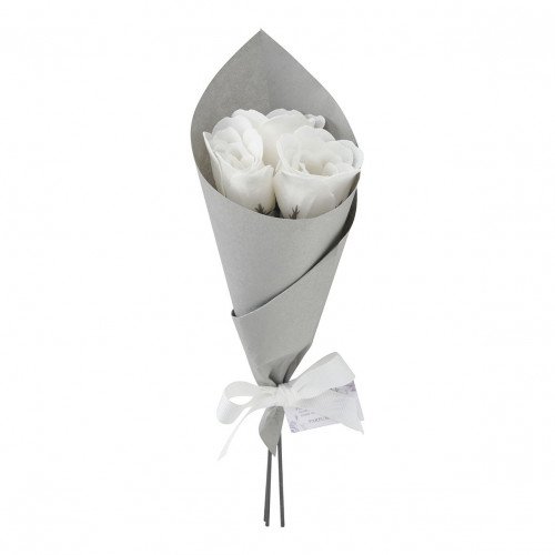 Bouquet of 3 white soap roses - Rose Scent