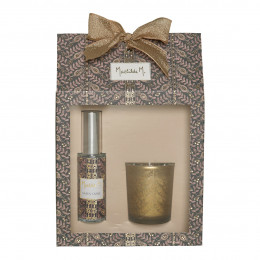 Coffret bougie et spray d'ambiance Fêtes Enchantées - Sapin Doré