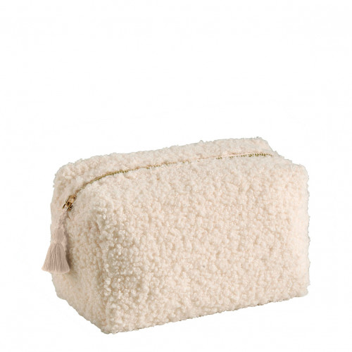 Trousse de toilette rectangulaire Bouclette écrue - Petit modèle