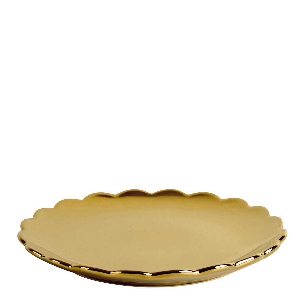 Assiette dessert filet 'Elegance' doré dore en porcelaine - L'Incroyable