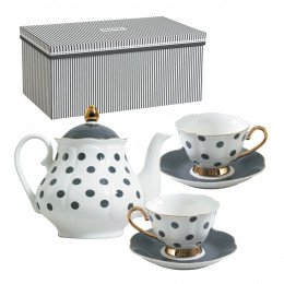 Madame de Récamier Teapot and 2 Tea Cups Set - Grey
