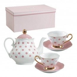 Conjunto Bule e 2 Chávenas de Chá Madame de Récamier - Rosa