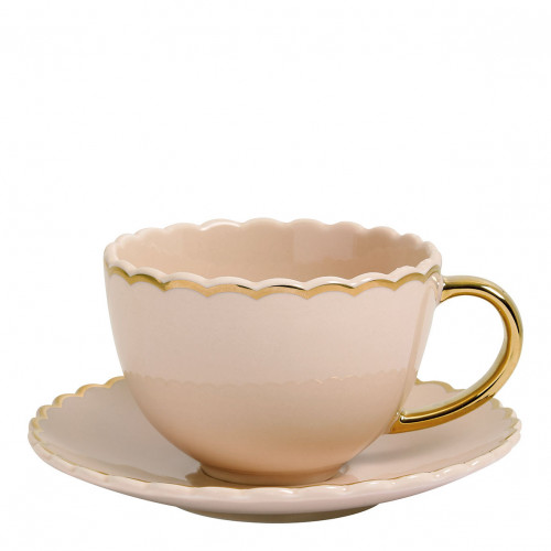 Taza de té y platillo Margarita - Rosa
