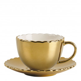 Tazza da tè e piattino Marguerite - Dorato