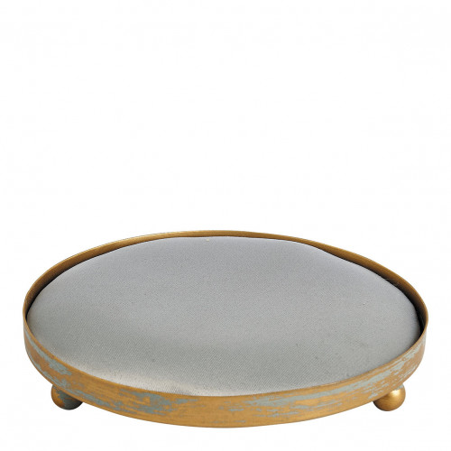 Round Upholsterer's Tray for Scented Decor - Gray