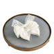 Tabuleiro redondo estofado para decoração perfumada - Cinzento