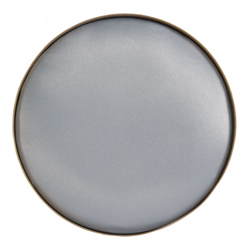 Plateau rond tapissier pour décor parfumé - Gris