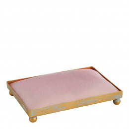 Tabuleiro retangular estofado para decoração perfumada - Rosa