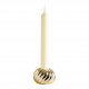 Gold Ribbed Ceramic Candle Holder - Small Size