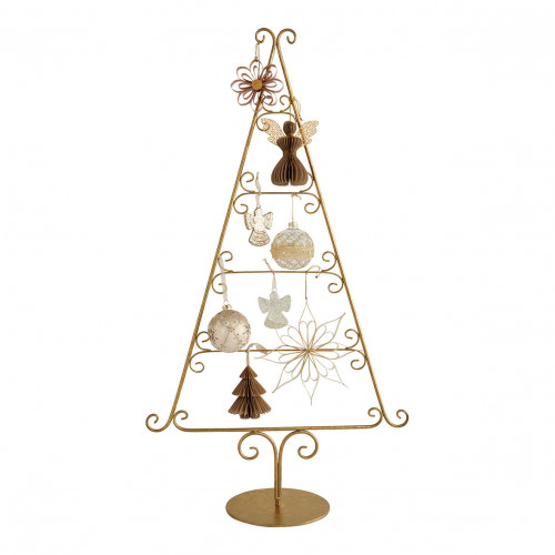 Árbol decorativo de metal dorado