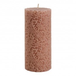 Dark Pink Flower Decorative Candle - Large Model - H. 20 cm