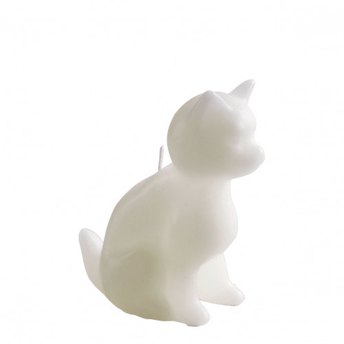 Vela decorativa perfumada Gato branco - Chá branco e almíscar