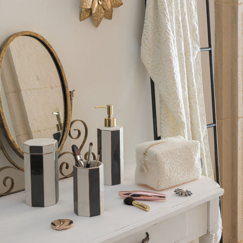 Bote para algodón Madame de Récamier de cerámica - Gris