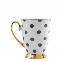 Madame de Récamier Mug - Gray Polka Dots