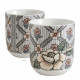 Set of 2 cups and 2 trays - Madame de Pompadour