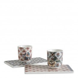 Set of 2 cups and 2 trays - Madame de Pompadour