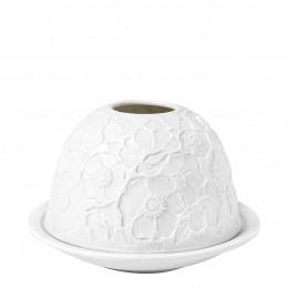 Portavelas de litofanía Éclat Floral en bizcocho de porcelana