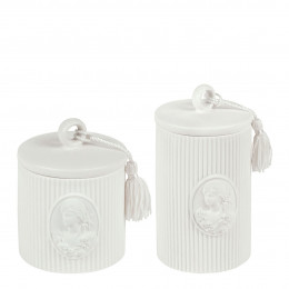 Set of 2 Marquise cotton jars