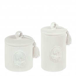 Set of 2 Marquise cotton jars